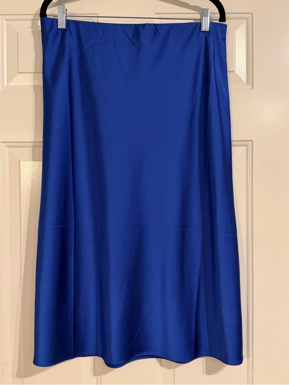 The Drop electric blue satin midi skirt sz Large - Picture 2 of 4